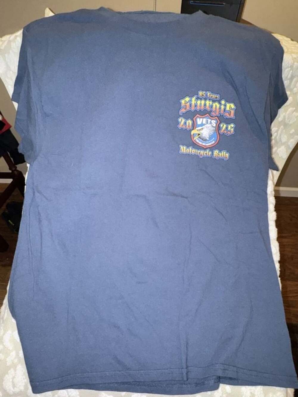 Sturgis Motorcycle Rally 85 Years Vets T-Shirt Blue